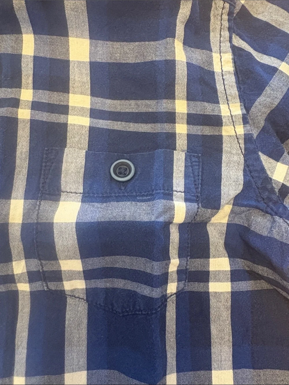 Boys Blue Plaid Short-Sleeve Button-Up Shirt, age 4